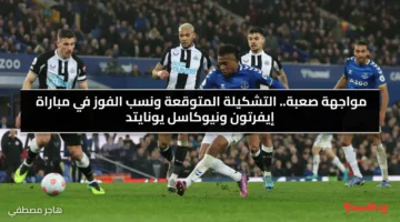 مواجهة صعبة.. التشكيلة المتوقعة ونسب الفوز في مباراة إيفرتون ونيوكاسل يونايتد